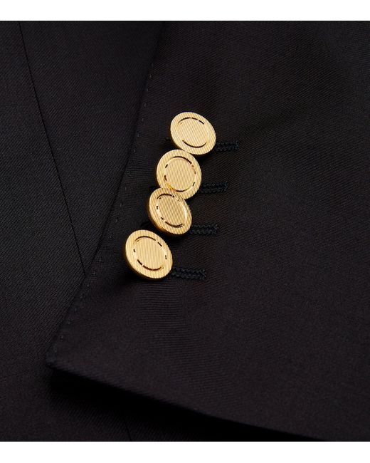 Canali Black Wool Single-Breasted Suit Jacket for men