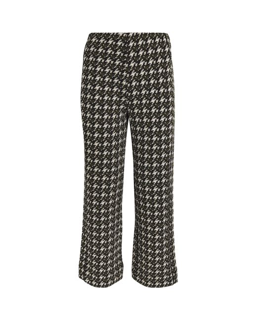 ME+EM Gray Cropped Houndstooth Wide-Leg Trousers