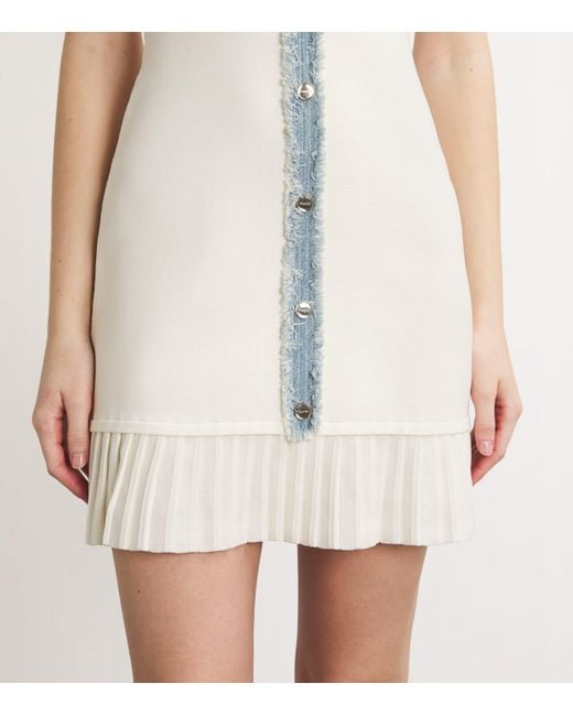 Sandro Natural Denim-Trim Mini Dress