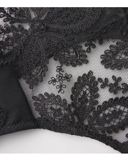Simone Perele Black Lace Précieuse Tanga Briefs