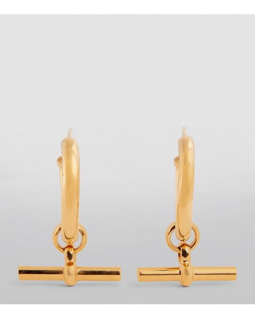 Tilly Sveaas Metallic Large-Plated T-Bar Hoop Earrings