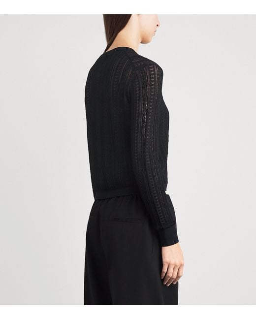 Anine Bing Blue Open-Knit Moni Cardigan