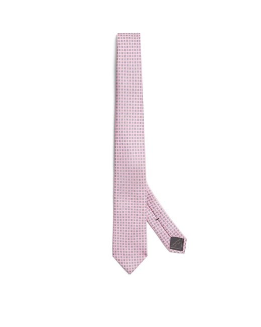 Brioni Pink Silk Patterned Tie for men