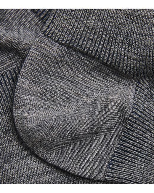 Doré Doré Gray Fine-Ribbed Socks for men