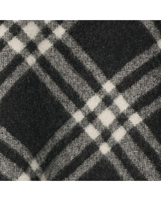Burberry Black Wool Check Poncho
