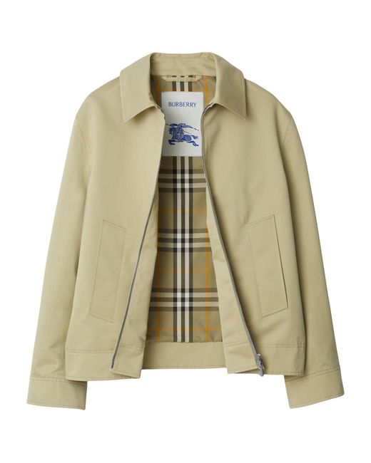 Burberry Natural Cotton-silk Harrington Jacket for men