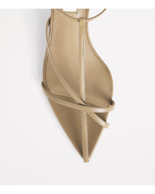 Jil Sander Metallic Leather Strappy Heeled Sandals 35