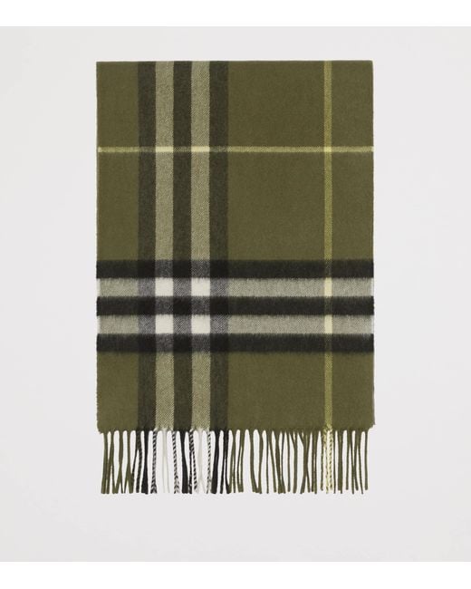 Burberry Green Cashmere Check Scarf
