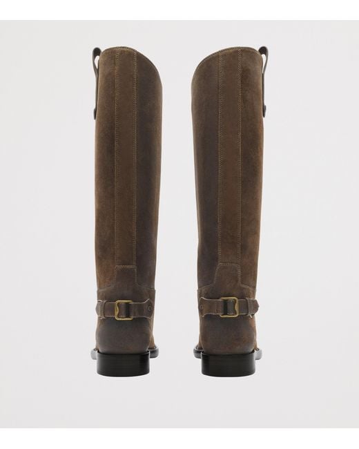 Burberry Brown Suede Cavalier Knee-High Boots