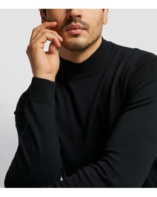 John Smedley Blue Merino Wool Harcourt Sweater for men