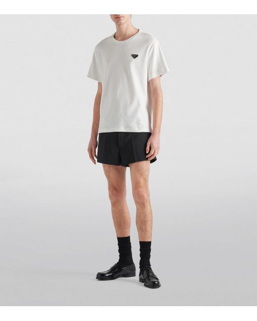 Prada White Terry T-Shirt for men