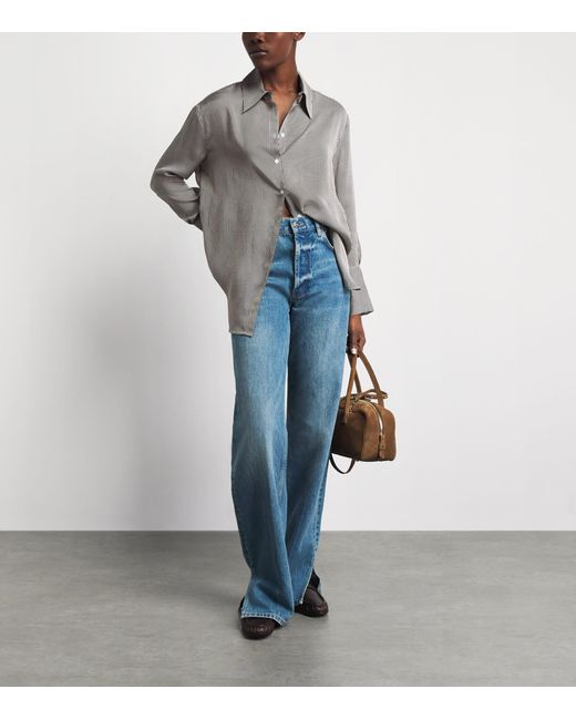 Anine Bing Gray Oversized Stripe Bridget Shirt