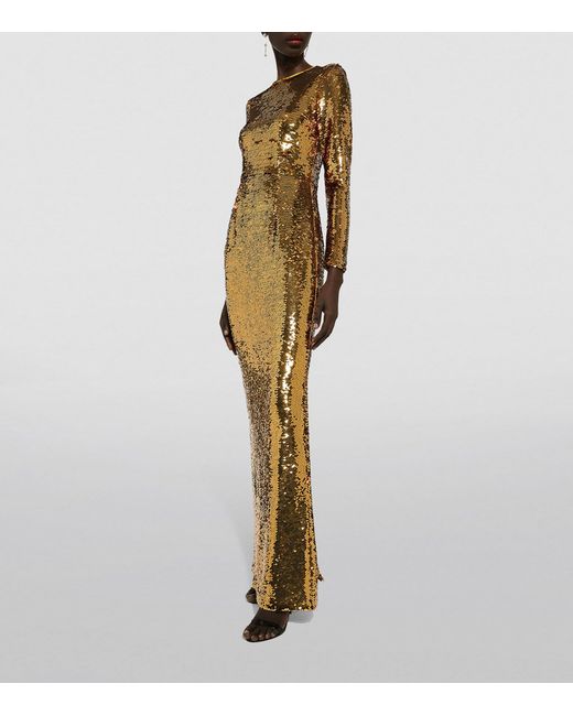 Dolce & Gabbana Metallic Sequin-Embellished Gown
