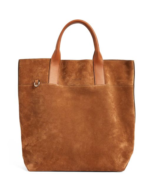 Giorgio Armani Brown Suede Shopper Tote Bag for men