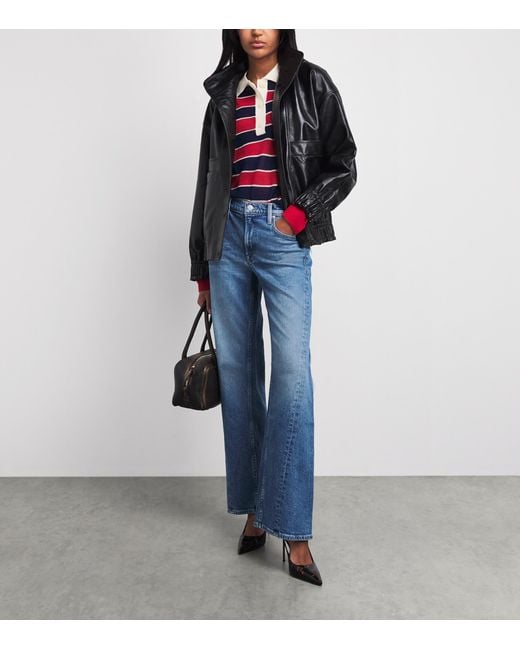 Mother Blue The Bookie Twist Skimp Bootcut Jeans