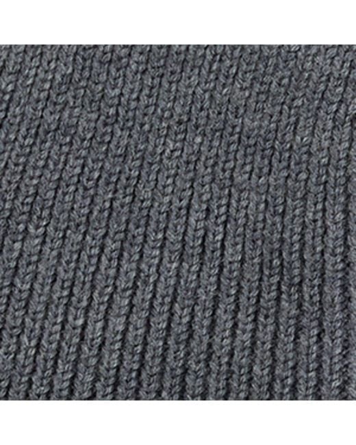 Boss Gray Virgin Wool Logo-Badge Beanie for men