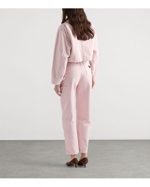 Prada Pink Cotton Canvas Five-Pocket Trousers