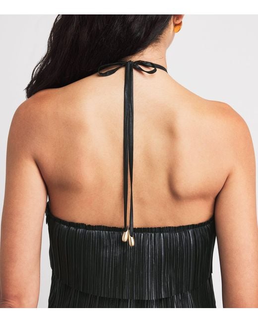 Cult Gaia Black Pleated Varsha Mini Dress