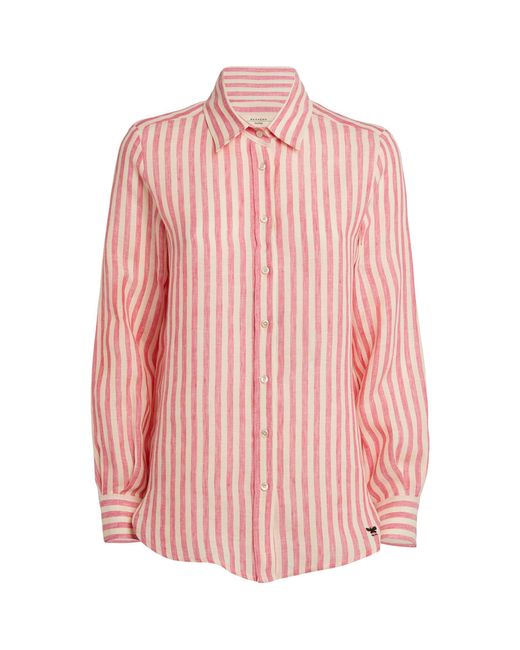 Weekend by Maxmara Pink Linen Striped Shirt