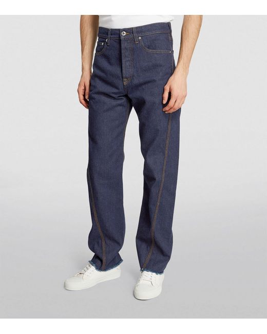 Lanvin Blue Twisted-seam Jeans for men