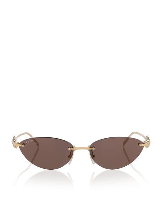 Cartier Brown Metal 06L001798 Cat-Eye Sunglasses