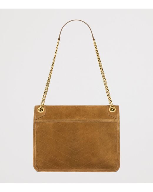 Saint Laurent Brown Medium Suede Niki Shoulder Bag