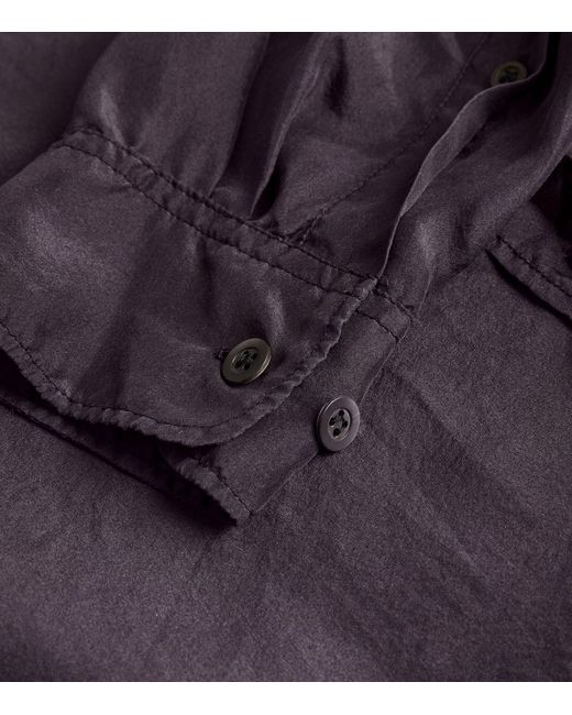 Dries Van Noten Purple Silk Shirt for men