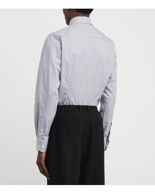 Eton of Sweden Gray Cotton Twill Melange Check Shirt for men