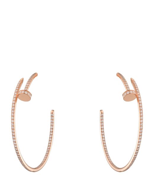 Cartier White And Diamond Juste Un Clou Hoop Earrings