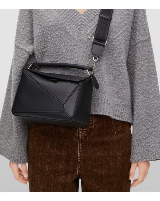 Loewe Black Leather Puzzle Edge Top-Handle Bag