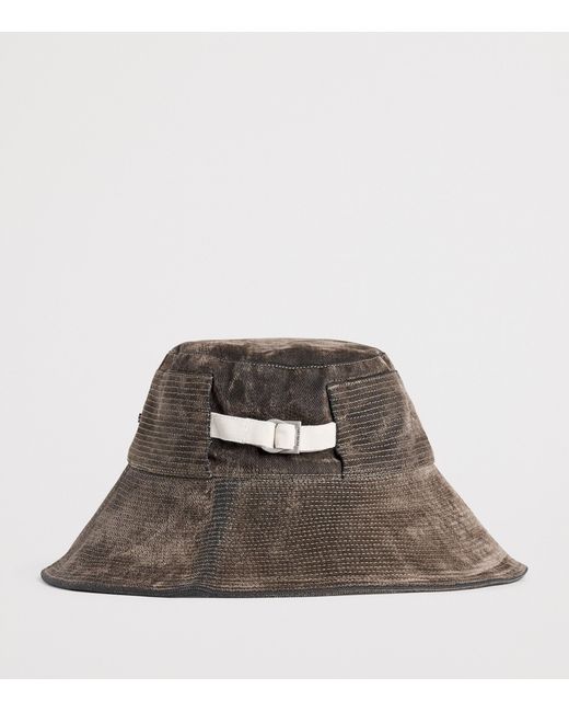 Jacquemus Brown Velour Denim Bucket Hat for men