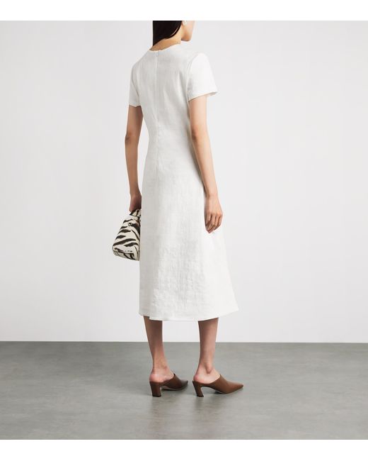 Brandon Maxwell White Linen-Blend Ridley Mini Dress