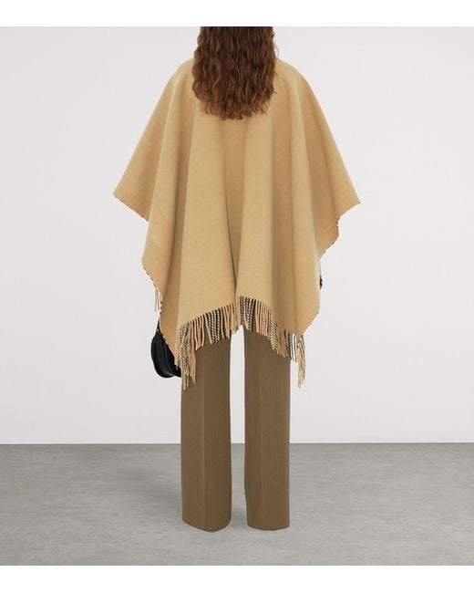 Burberry Natural Wool Check-Lined Cape