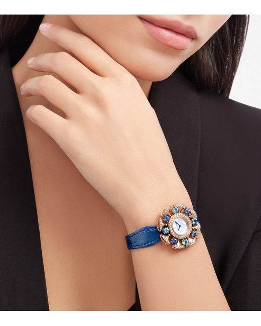 BVLGARI Blue Rose, Diamond, Topaz And Tanzanite Divas' Dream Watch