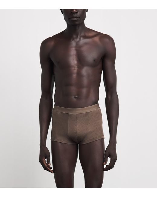 Zimmerli of Switzerland Brown Sea Island Cotton Boxer Briefs for men