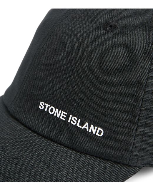 Stone Island Black Logo Baseball Cap for men