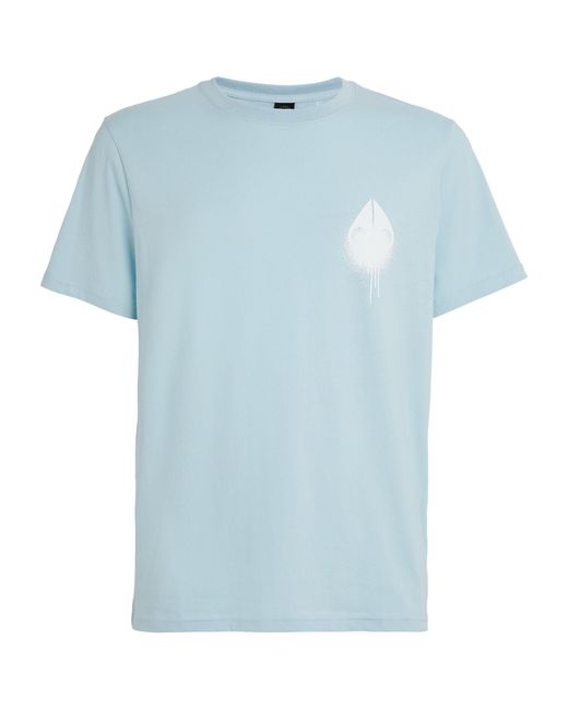 Moose Knuckles Blue Spray Paint Logo T-shirt for men