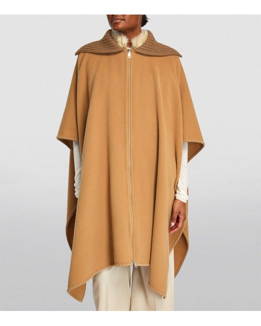 Moncler Brown Wool Cape