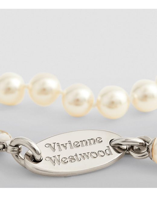 Vivienne Westwood White Faux Pearl Necklace for men