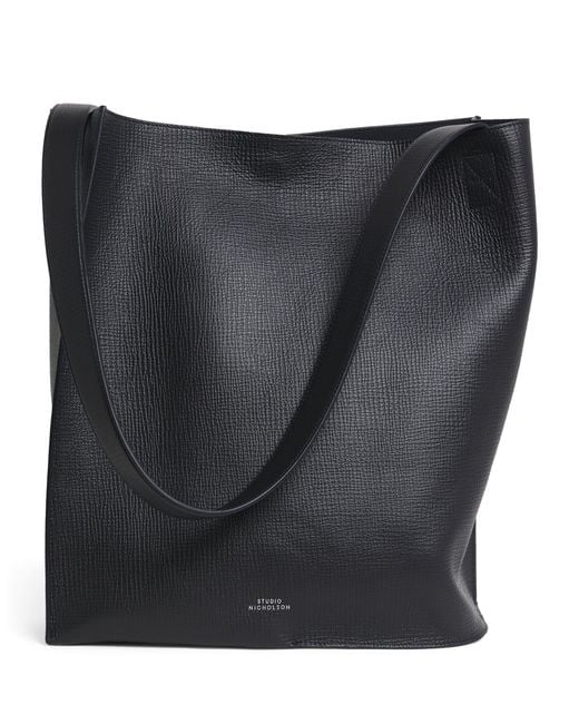 Studio Nicholson Black Leather Doublet Type 2 Tote Bag for men