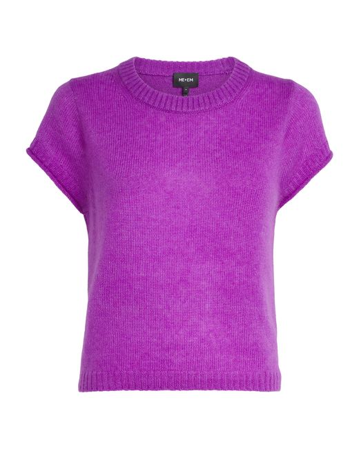 ME+EM Purple Merino Wool-Cashmere-Silk T-Shirt