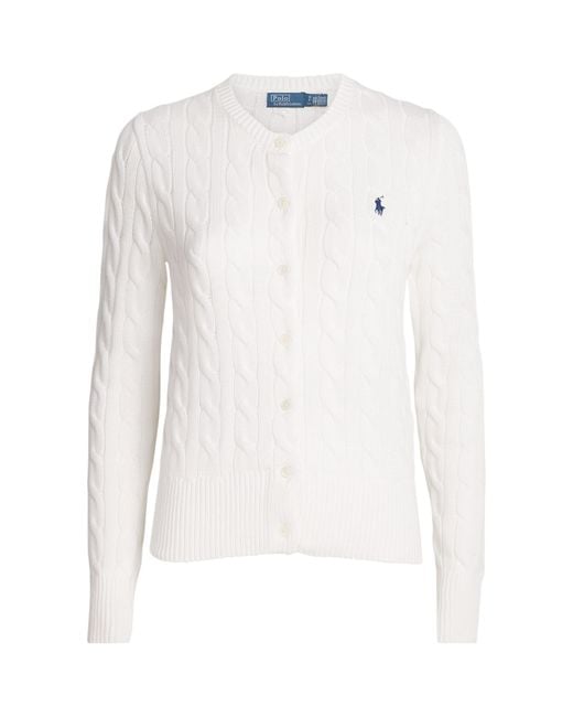Polo Ralph Lauren White Cotton Cable-Knit Cardigan