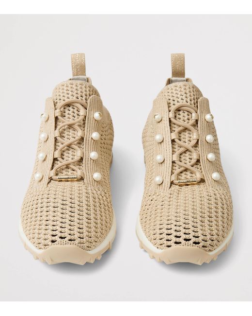 Jimmy Choo Brown Embellished Veles Sneakers for men