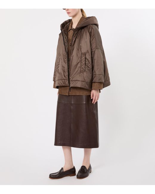 Max Mara Brown The Cube Hooded Jacket