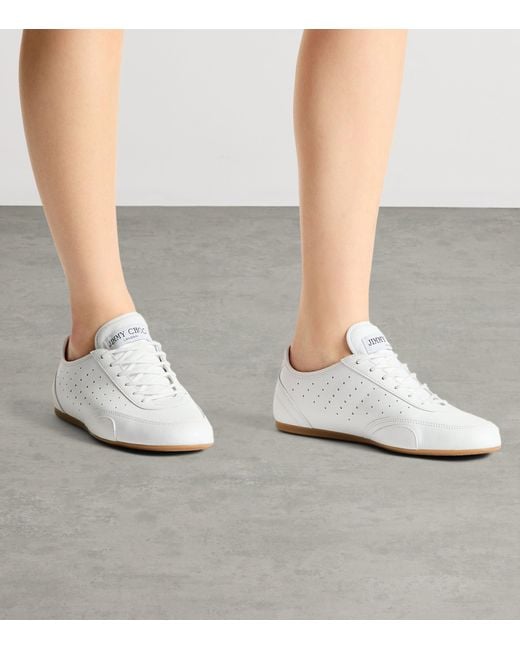 Jimmy Choo White Leather Sunny Sneakers