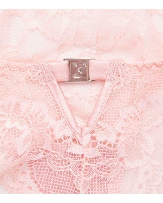 Fleur du Mal Pink Lace Bianca Thong
