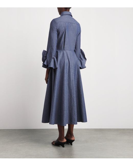 Safiyaa Blue Chambray Cassandre Midi Dress
