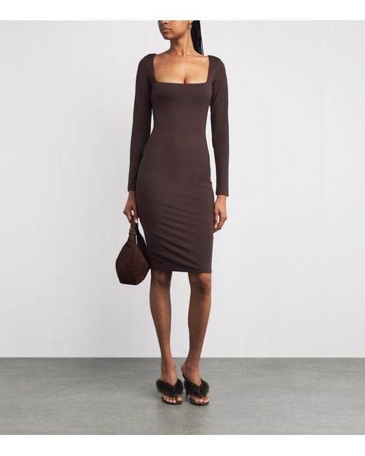 Skims Brown Smooth Layers Midi Dress