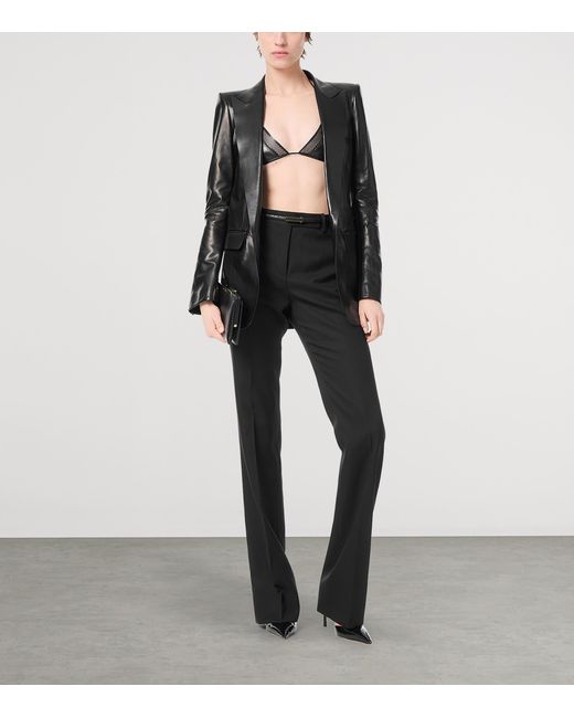 Tom Ford Black Leather Triangle Bra