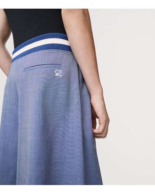 Loewe Blue Wool-Blend Shorts for men